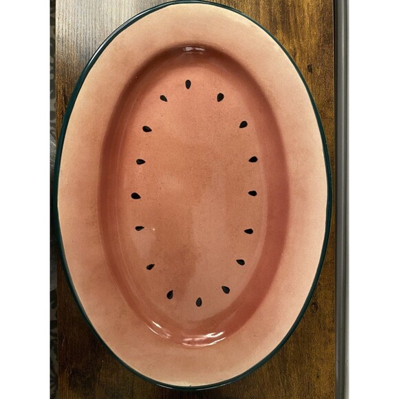 Vintage Ceramic Watermelon Serving Plate - Hand Painted and Beautiful - Picture 2 of 5